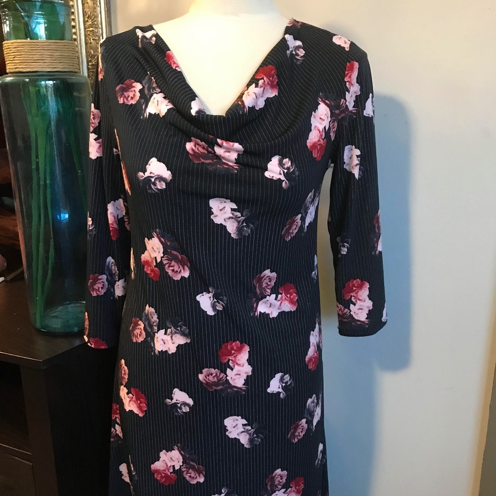 Black floral dress -